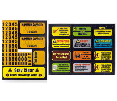 Lift Truck Safety Stickers